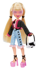 Bratz Goin’ Out Cloe vinyl capris with cross stitching for edgy vibe