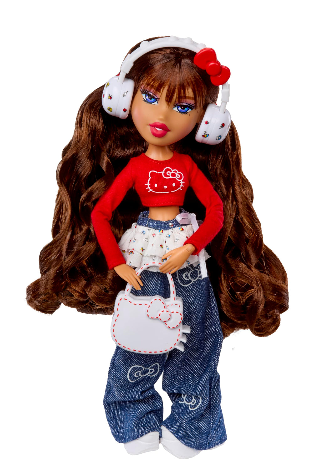 Bratz Yasmin close-up reveals purple eyeshadow and signature pigtails.