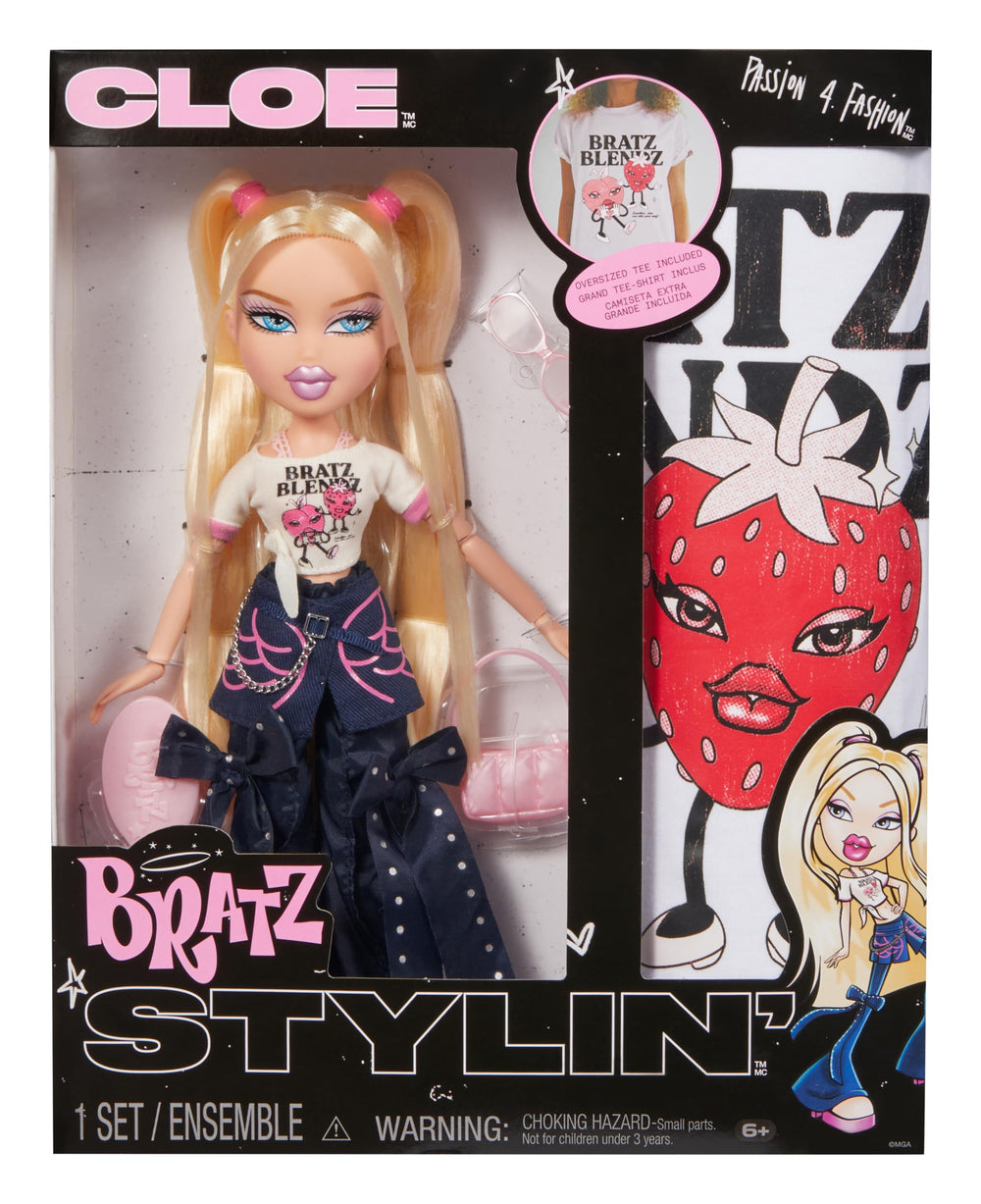 Bratz Stylin' Cloe doll with tee for creative dress-up play