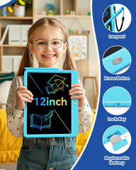 Bravokids portable drawing tablet weighs 150 grams for travel and on-the-go sketching.
