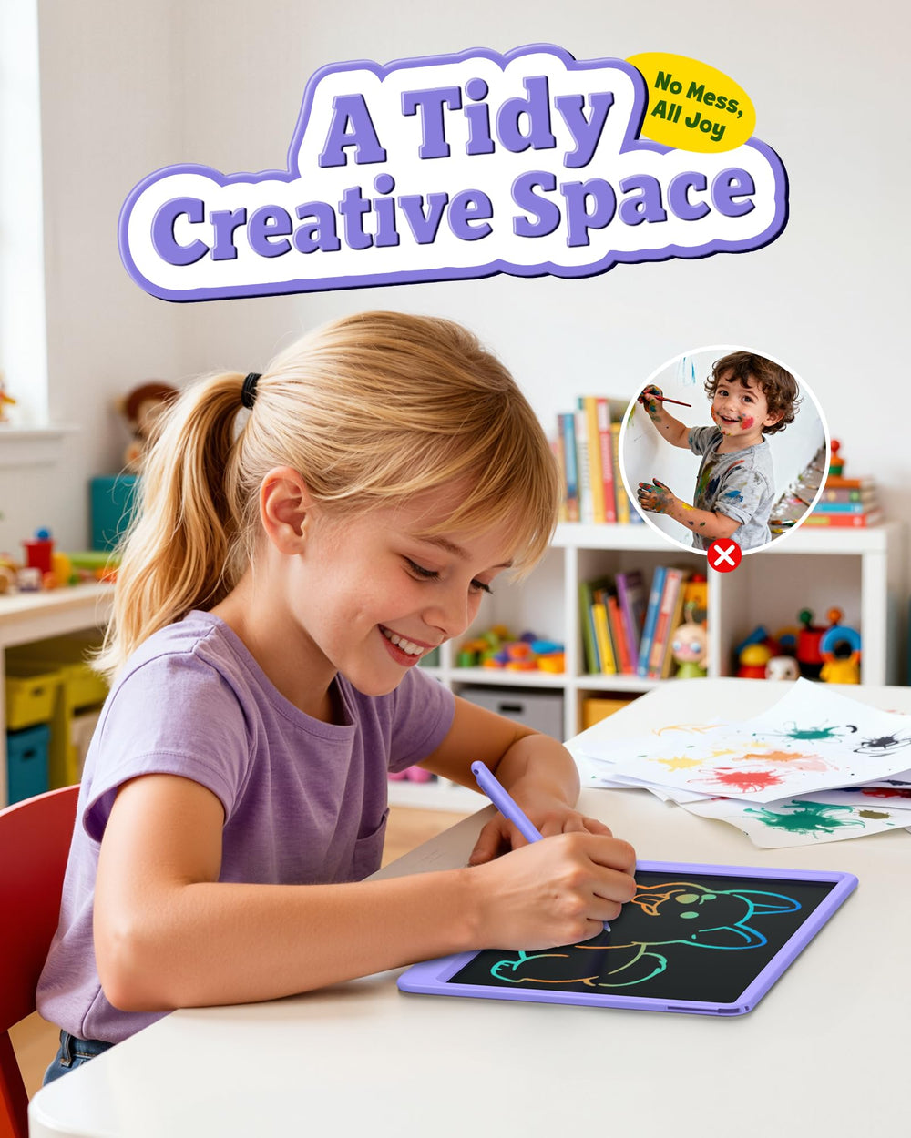 Bravokids travel-friendly doodle board fitting bags for convenient on-the-go drawing.