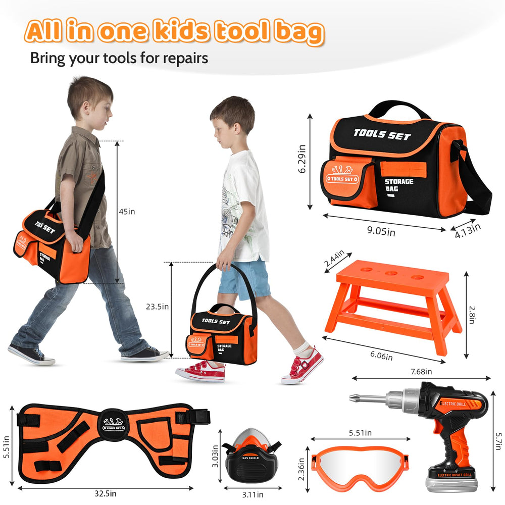 Breibowski easy-grip tools suit small hands for safe, confident pretend building.