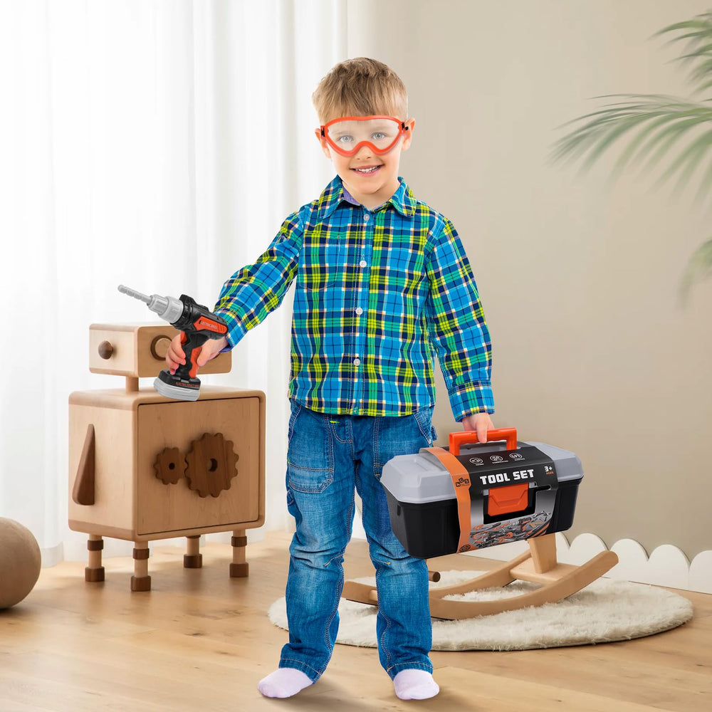 breibowski three interchangeable drill bits enable realistic assembly play