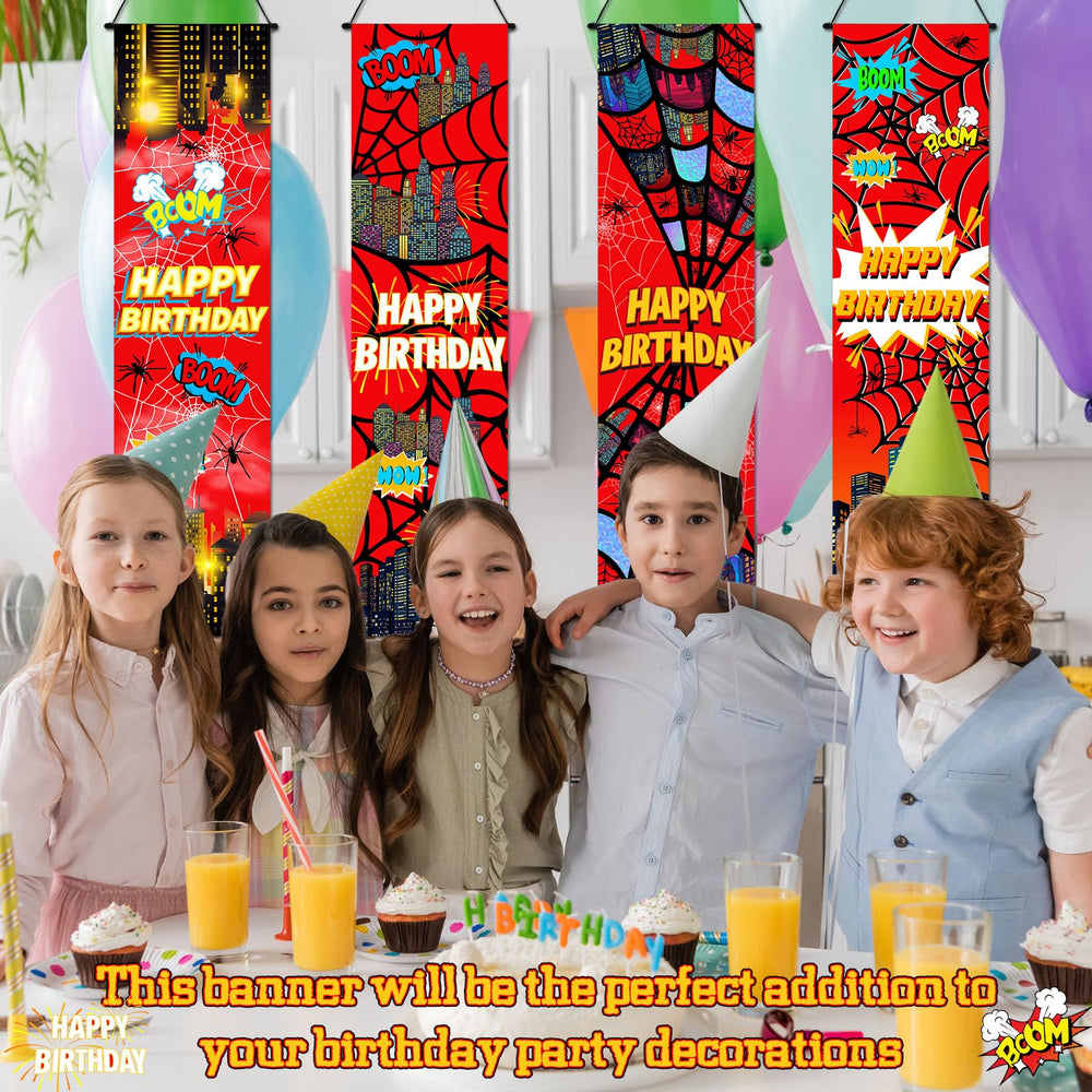 Breling spider web backdrop banner sports-theme focus creates energetic party backdrop