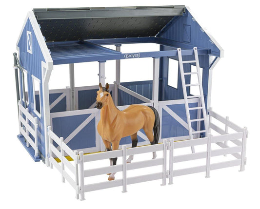 Breyer Freedom Series Deluxe Country Stable with Buckskin Quarter Horse for imaginative play