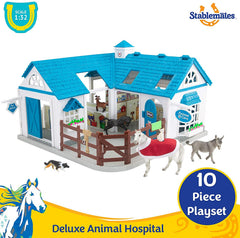 Breyer Stablemates Deluxe Animal Hospital horse and foal for caretaking pretend play.