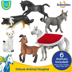 Breyer Stablemates Deluxe Animal Hospital vet accessories spark storytelling and cooperative imagination.