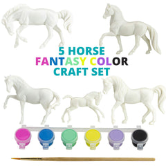 Breyer Stablemates fantasy paint pots showcasing six vibrant colors for imaginative models.
