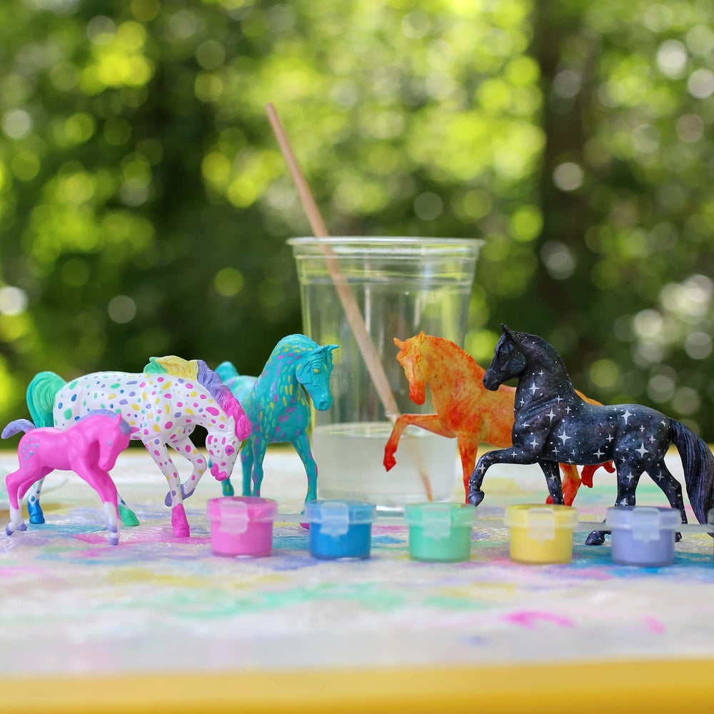 Breyer Stablemates horses base-coated and ready to paint out of the box.