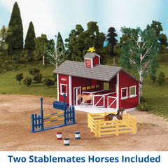 Breyer Stablemates red stable set horses pair hand-painted ready for storytelling