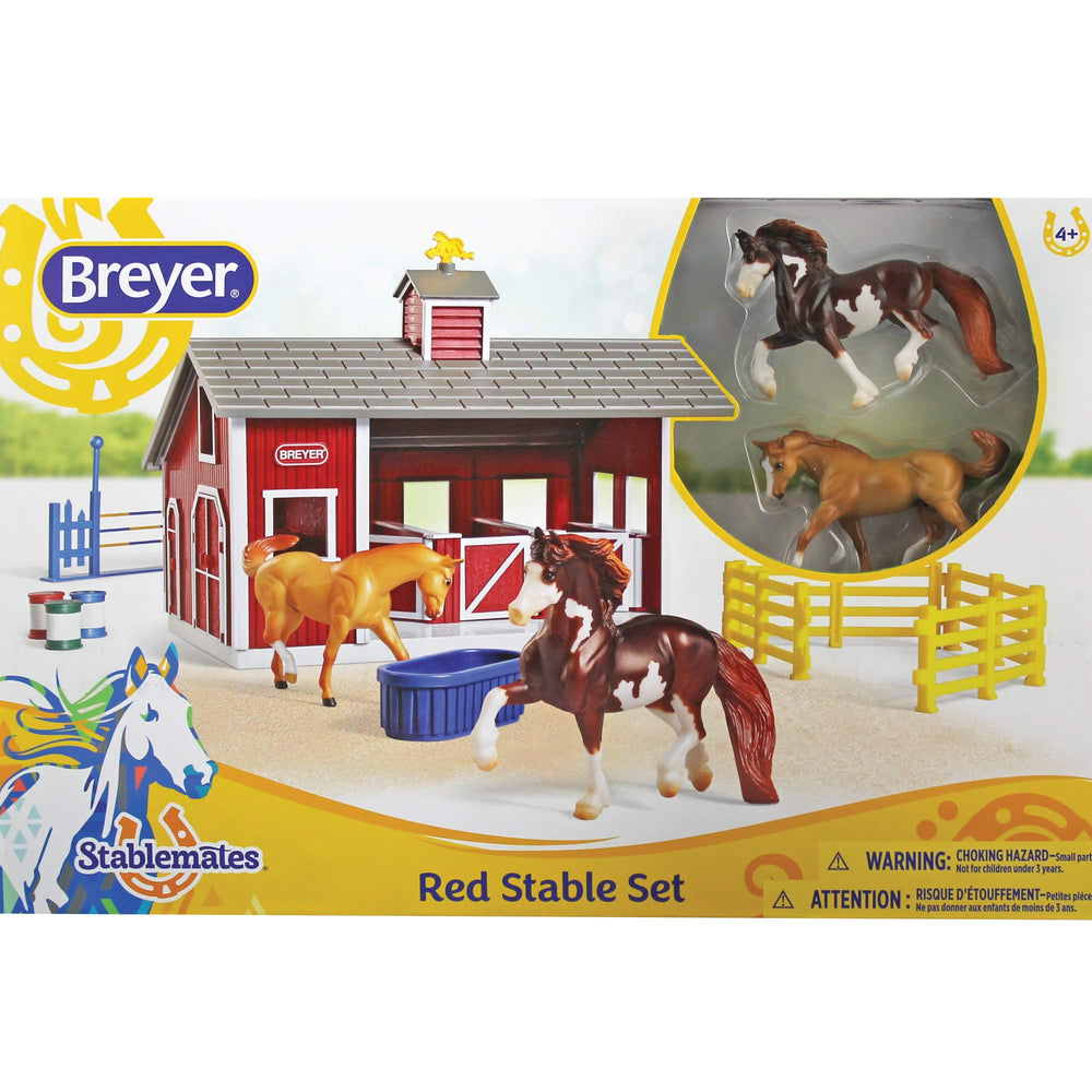 Breyer Stablemates red stable set jump setup for obstacle play