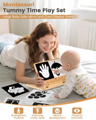 Brezlio large baby mirror provides wide viewing area for self-awareness.