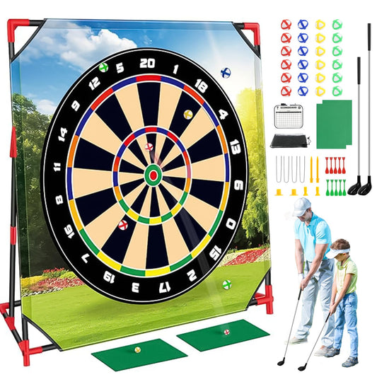 Brezzolife golf chipping stand enables quick backyard practice for family fun.