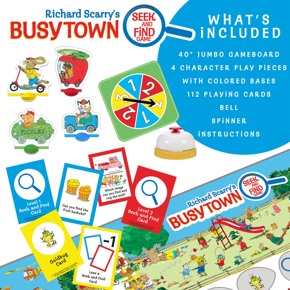 Briarpatch Busytown colorful scenes, encourage visual scanning and memory.