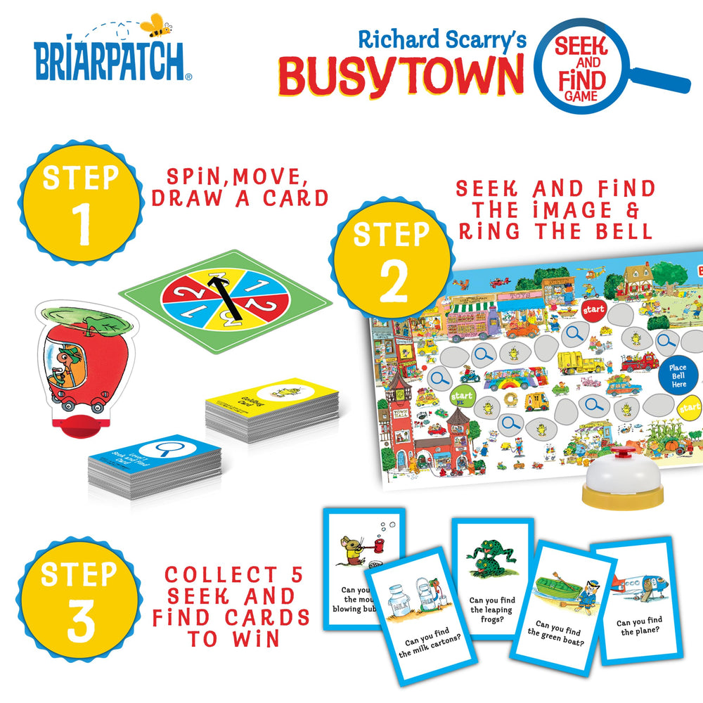 Briarpatch Busytown bell signal, rewarding found items.