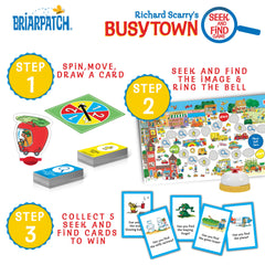 Briarpatch Busytown bell signal, rewarding found items.