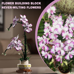 BRICK HAMBURG Never-wilting flowers bouquet built from blocks, long-lasting desk centerpiece.
