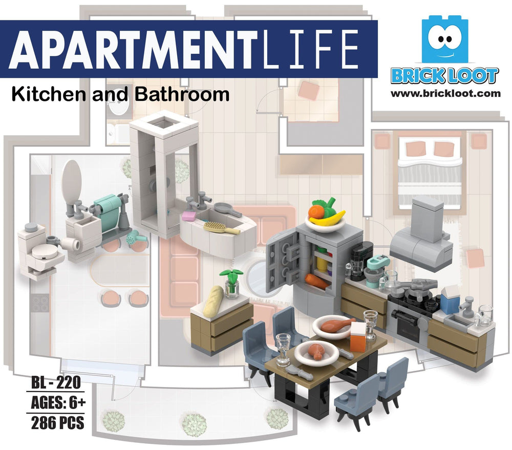 Brick Loot apartment furniture detail for realistic room layouts and storytelling.