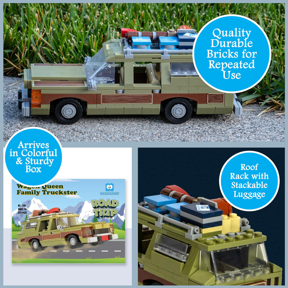 Brick Loot Wagon Queen Truckster wood paneling detail adds vintage charm