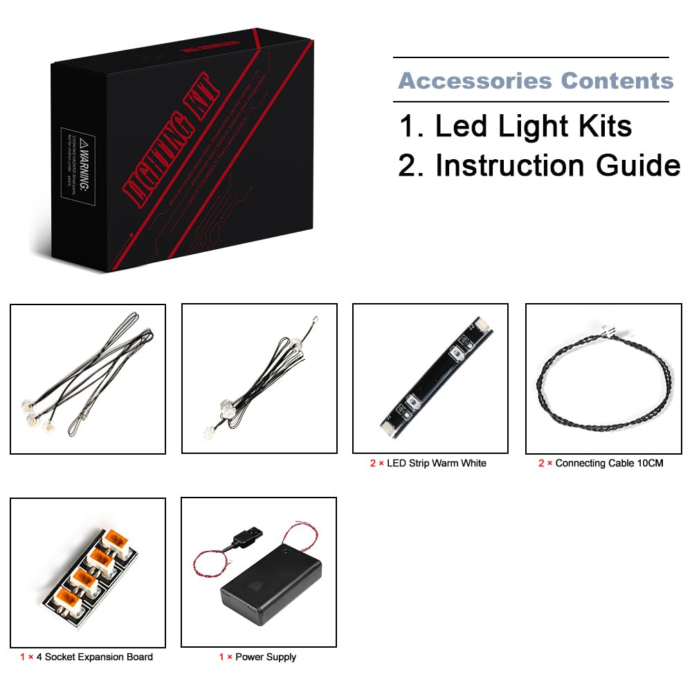 Installation steps guide the safe fit of the orchid light kit.