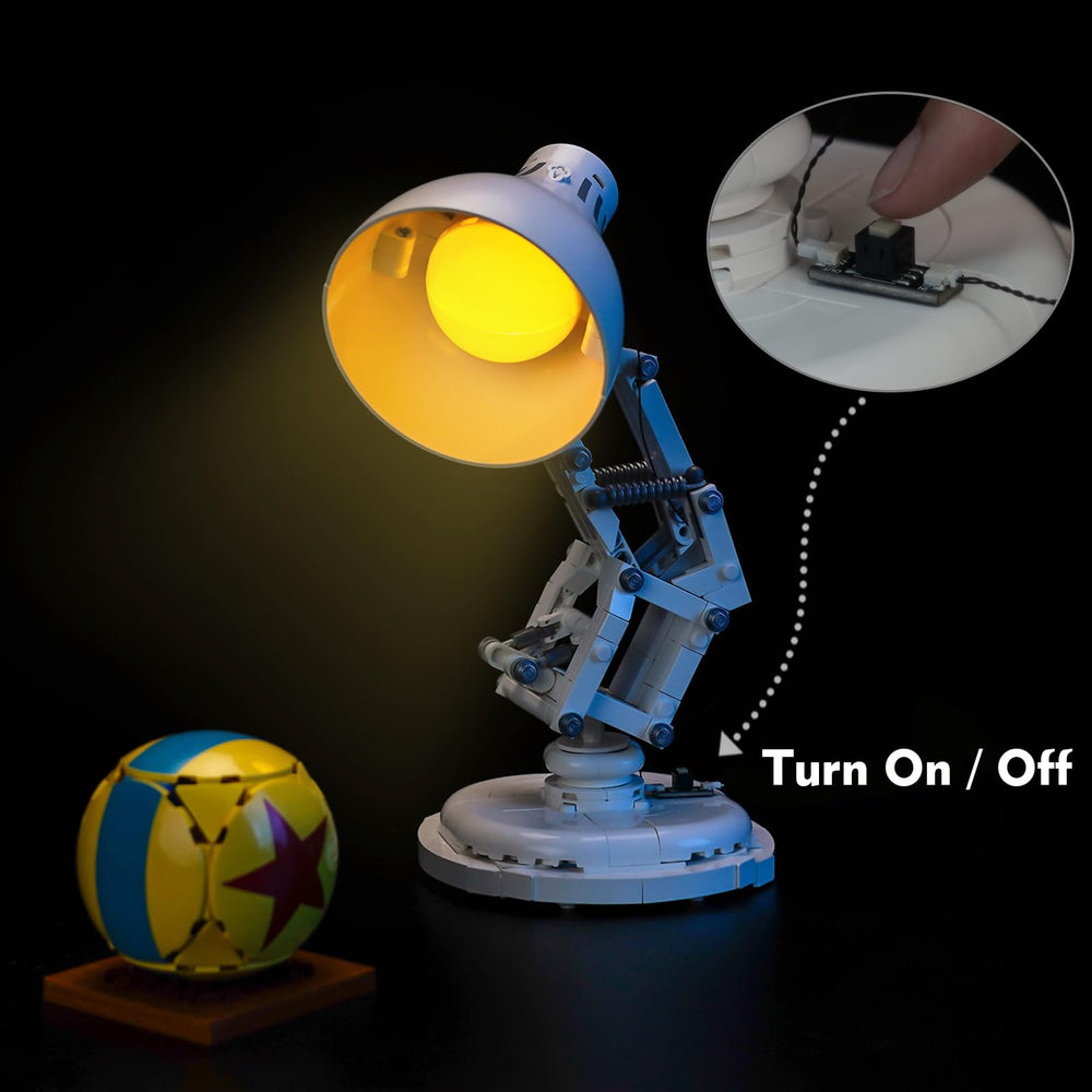 BrickBling Luxo Jr light installation guide shows easy setup for the lamp