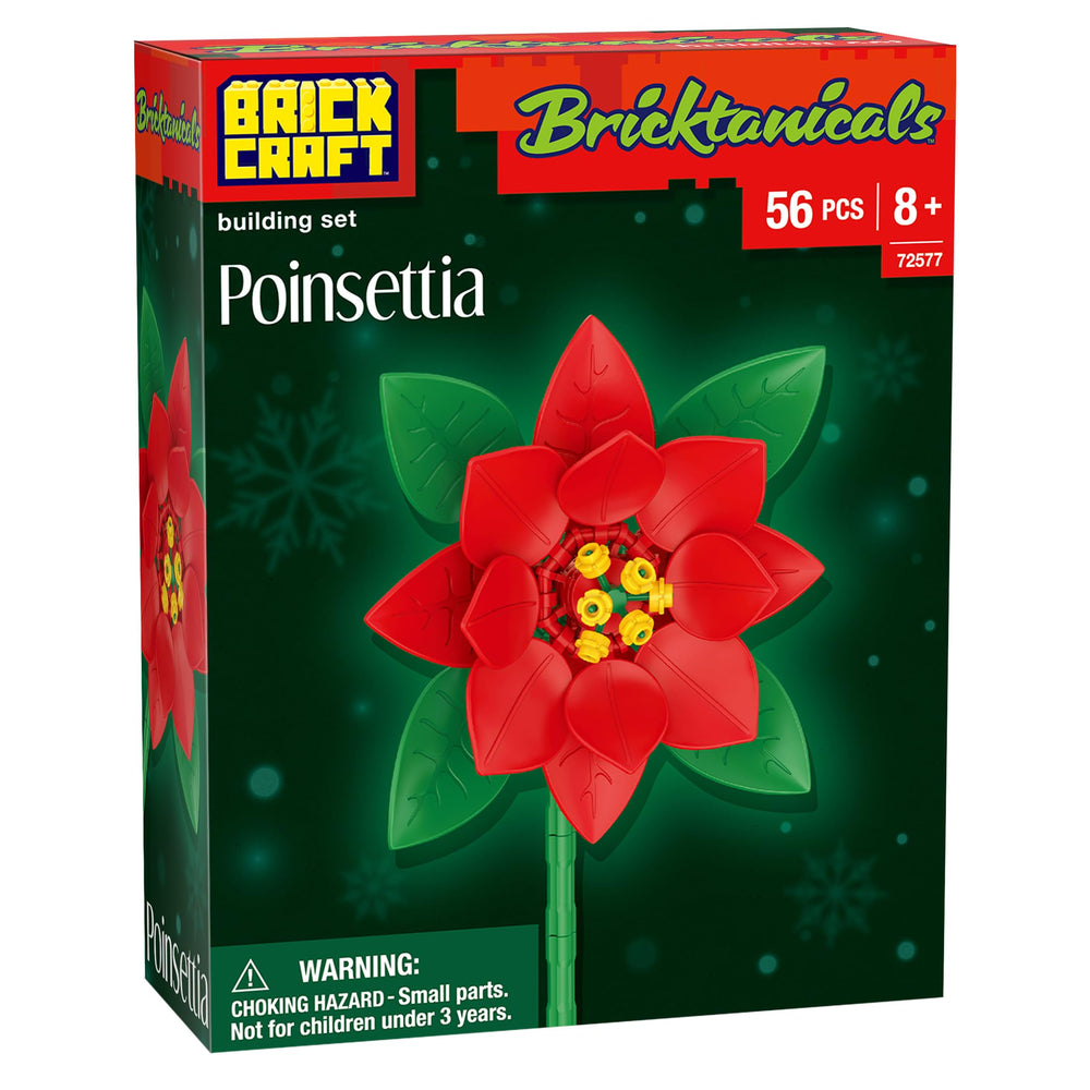 Brickcraft Bricktanicals Poinsettia display suggests artful holiday centerpiece idea