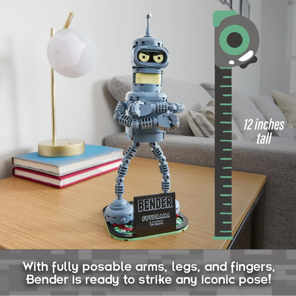 Brickcraft Futurama Bender drinks accessory fits in torso or hands.