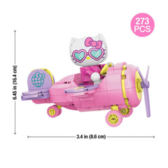 Brickcraft Hello Kitty collectible plane shown on a shelf