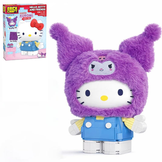 Brickcraft Hello Kitty figure close-up with bow detail for display and collection.