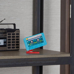 BrickCraft MTV cassette tape color scheme teal blue and pink accents for retro vibe