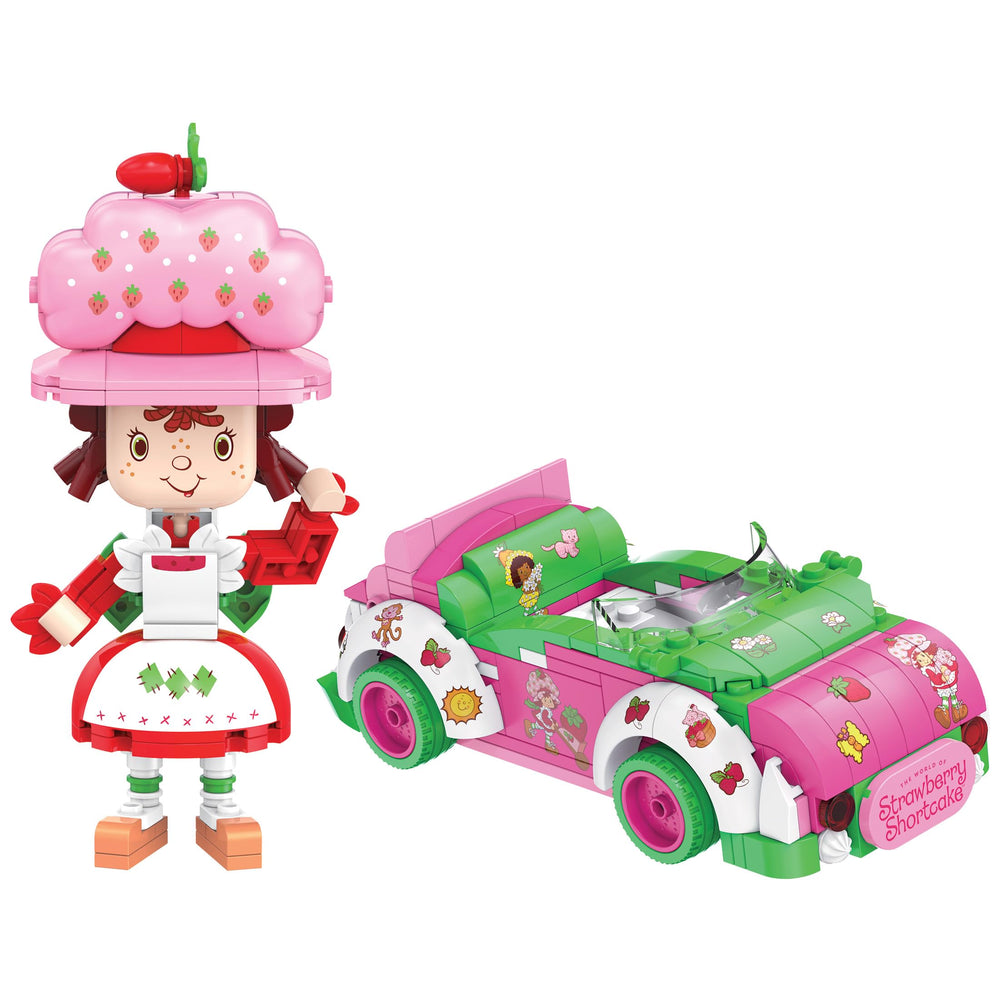 BrickCraft figure in car offers varied display options and storytelling.