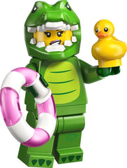 BrickFlip crocodile costume mini figure promotes imaginative play and storytelling.