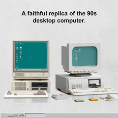 BRICKKK Retro Computer keyboard detail emphasizes nostalgic typing vibe for fans