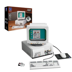 BRICKKK retro monitor display enhances desk aesthetics with nostalgic tech charm.