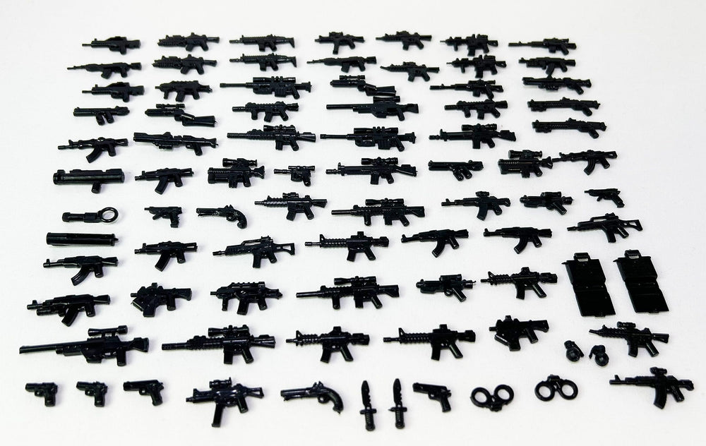 Brick Loot Weapons Mega Pack is compatible with LEGO and major brands for easy upgrades