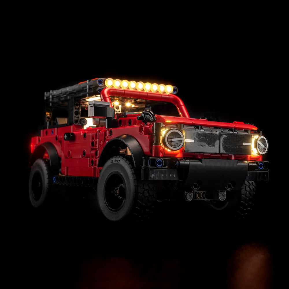 Brickshining LED underbody lighting highlights chassis lines for a dramatic night-time display.