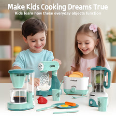 BRIGPICIOUS kids coffee maker inspires pretend coffee shop play with realistic water dispensing.