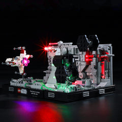 BRIKSMAX light for Death Star trench run diorama side view adds depth and glow