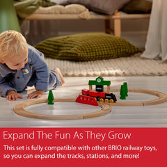 BRIO Classic Figure 8 set train station invites arranging stops and sequences