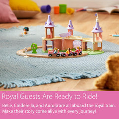 BRIO Disney Princess Castle Set wooden-tracks provide easy compatibility with BRIO ecosystems.