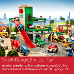 BRIO compatibility lets kids extend rail worlds with existing BRIO sets.