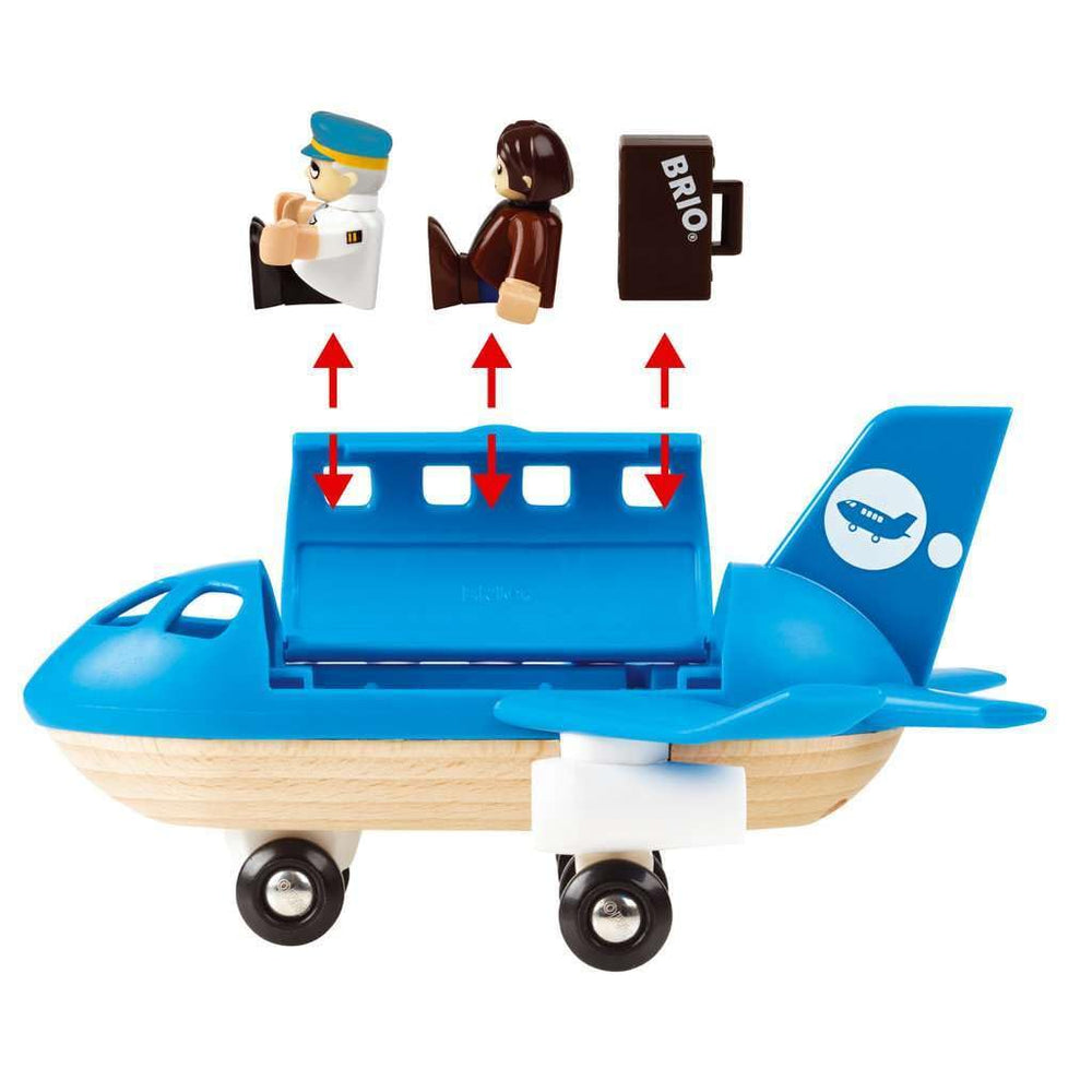 BRIO World 33306 blue airplane body showing vibrant color and wooden craftsmanship