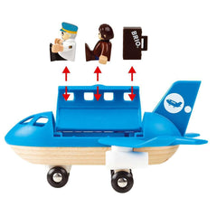 BRIO World 33306 blue airplane body showing vibrant color and wooden craftsmanship