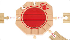 BRIO World 33361 turntable track rotation showcases quick track changes during storytelling.