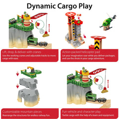 BRIO World Cargo Mountain Set caves – invites exploration and fine motor skills.
