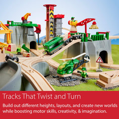 BRIO World Cargo Mountain Set wood materials – supports durability and responsible sourcing.