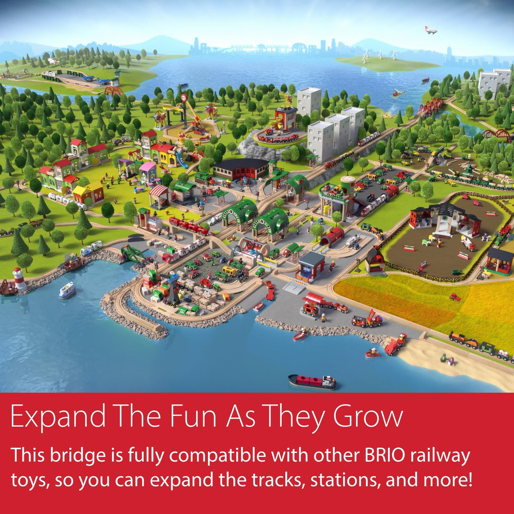 BRIO World Collapsing Bridge compatible with BRIO railway sets for expansion.
