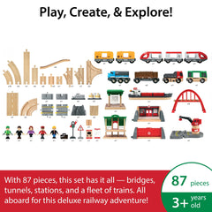 Brio World Deluxe passenger train enables smooth magnetic connections for seamless storytelling.