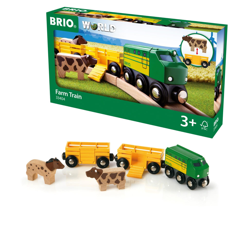 BRIO World Farm Train Set engine powers smooth farm journeys for kids