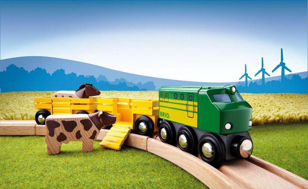 BRIO World Farm Train Set horse drives imaginative pasture adventures